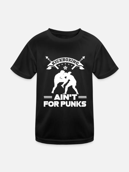 Kickboxing Kickboxing Ain't For Punks - Kids Functional T-Shirt - black - Front