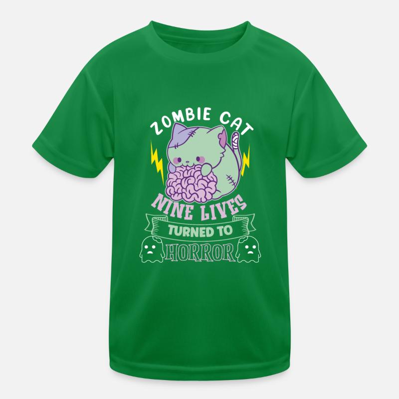 Zombie Cat Undead Kitty Horror Meow Creepy T-shirt sport Enfant