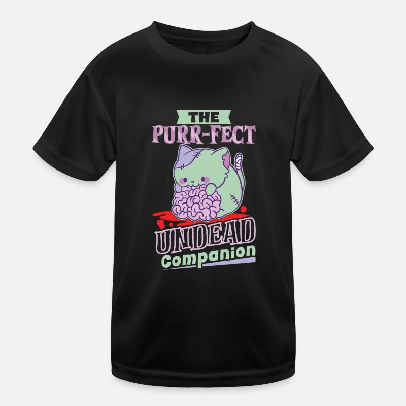 Zombie-katze Untote Kitty Horror Meow Creepy Kinder Funktions-T-Shirt