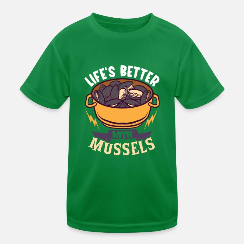 Mussels Seafood Shellfish Kids Functional T-Shirt