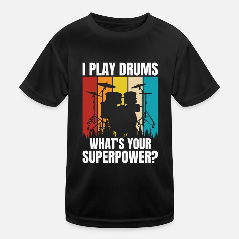 Drums Drummer Drummer Kids Functional T-Shirt