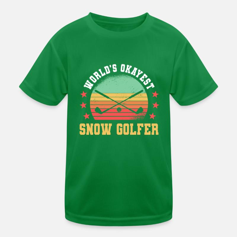 Funny Snow Golf Gift Kids Functional T-Shirt