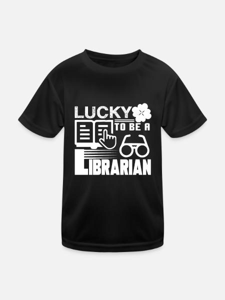 Librarian Lucky To Be A Librarian - Kids Functional T-Shirt - black - Front