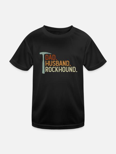 Père. Mari. Rockhound. - Papa Rockhounding - T-shirt sport Enfant - noir - Devant
