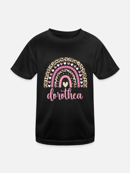 Dorothea Regenbogen Name Geburtstag Dorothea - Kinder Funktions-T-Shirt - Schwarz - Vorne