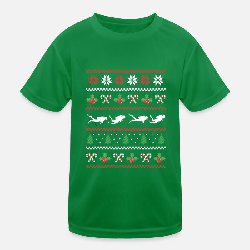 Hässliches Weihnachtsdesign Eistaucher Kinder Funktions-T-Shirt
