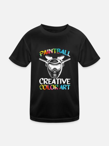 Paintball Kreative Farbe Farbe Kunst Airsoft Paint - Kinder Funktions-T-Shirt - Schwarz - Vorne