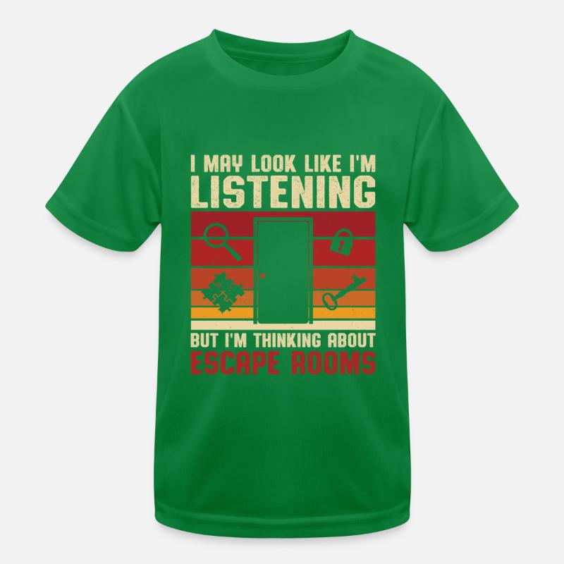 Je pense à Escape Rooms Retro Challenge vi T-shirt sport Enfant