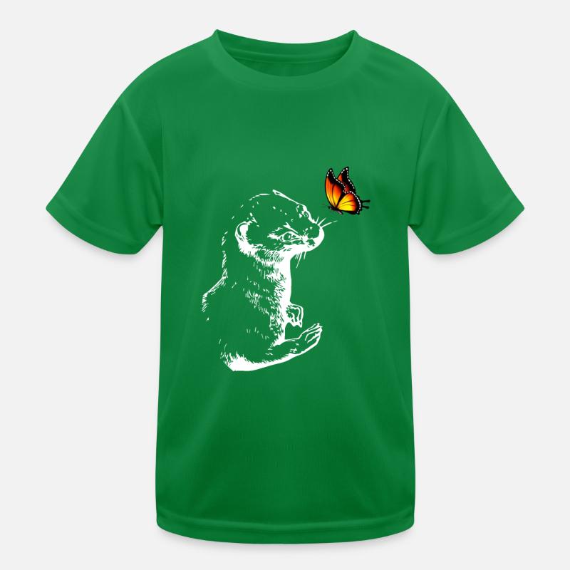 Weasel with butterfly Kids Functional T-Shirt