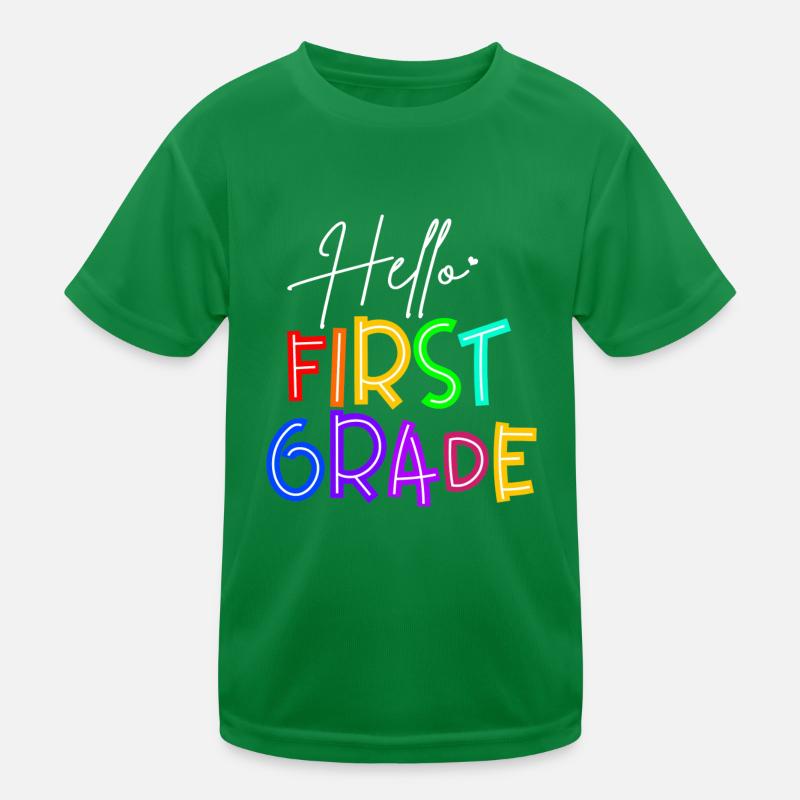 Teacher Hello First Grade Kids Functional T-Shirt