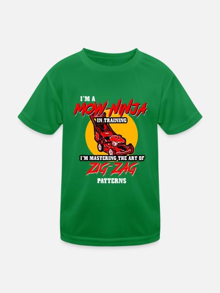 Lawn Care I'm A Mow Ninja In Training - Kids Functional T-Shirt - kelly green - Front