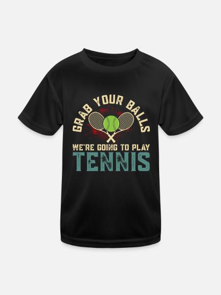 Tennis - Kinder Funktions-T-Shirt - Schwarz
