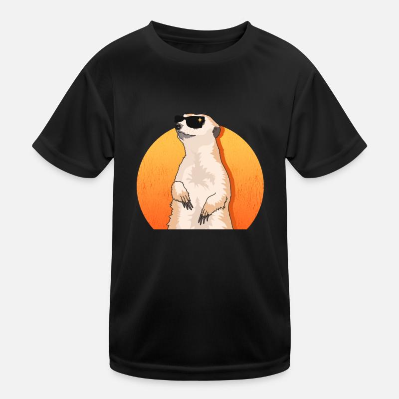 Erdmännchen Cool Lustiges Erdmännchen Geschenk - Kinder Funktions-T-Shirt - Schwarz