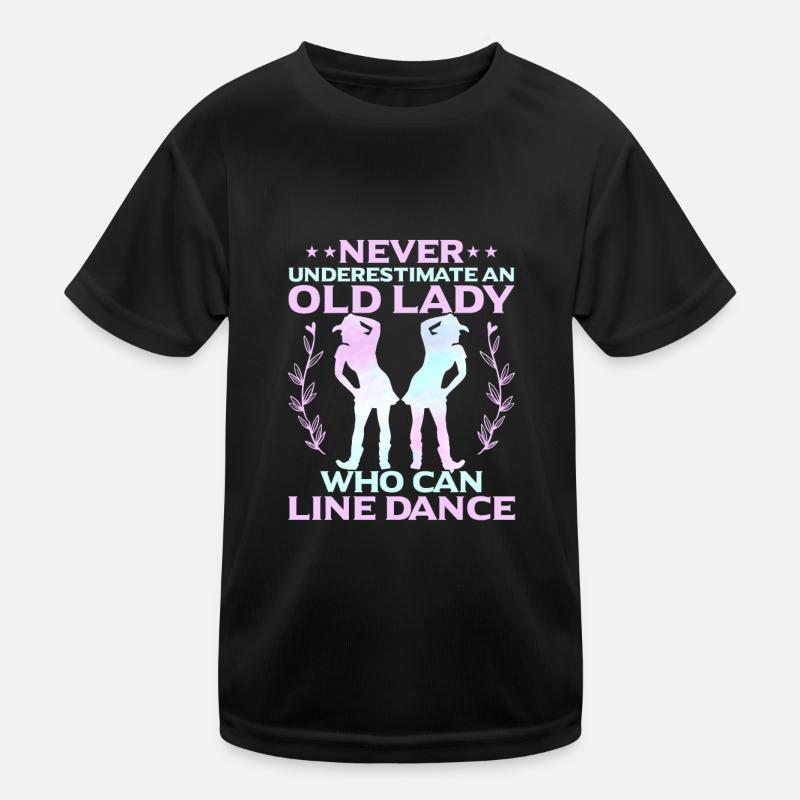 Never Underestimate a Lady Who Line Dance Country Kids Functional T-Shirt