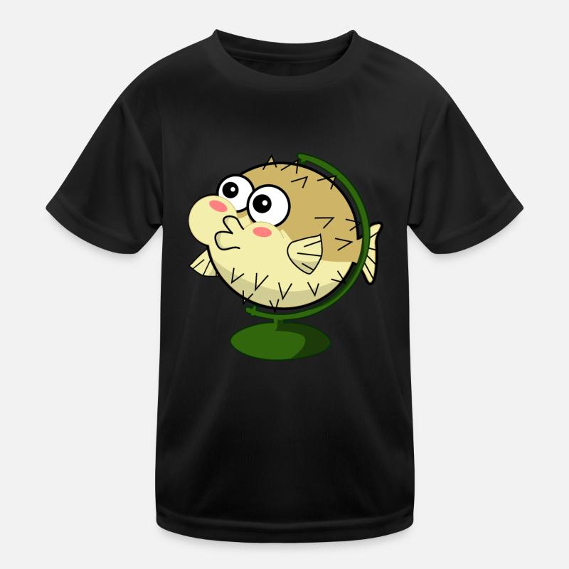 Lustiger Kugelfisch Kinder Funktions-T-Shirt