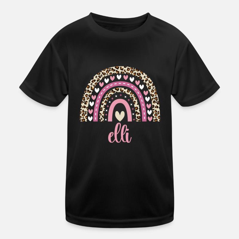 Elli Regenbogen Name Geburtstag Elli - Kinder Funktions-T-Shirt - Schwarz