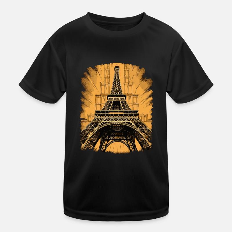 Tour Eiffel emblématique Romantisme architectural parisien T-shirt sport Enfant