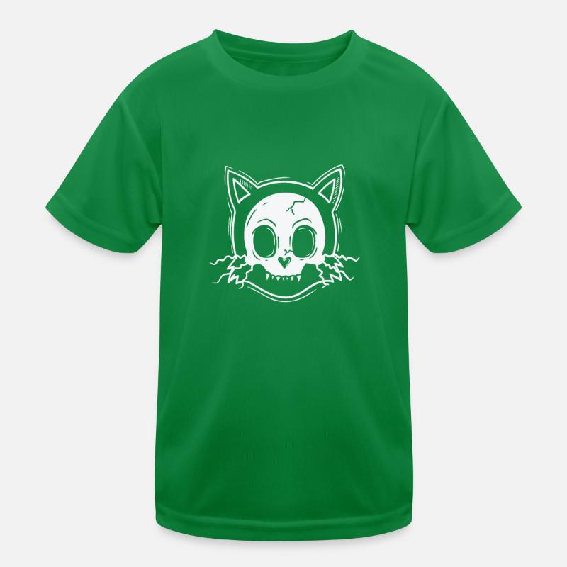 Cat Head Gothic Creepy Style Kids Functional T-Shirt