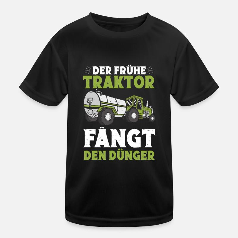 Traktorfahrer Dünger Landwirt Kuhbauer Traktor Kinder Funktions-T-Shirt