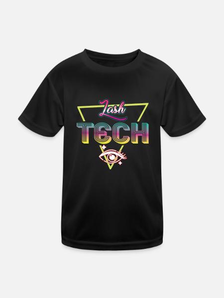 80s Lash Tech Retro Outfit - Kids Functional T-Shirt - black - Front