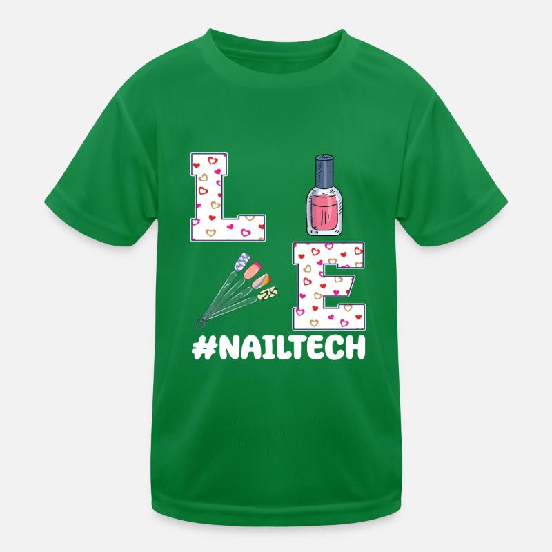 Nail Technician Valentine's Day Design Kids Functional T-Shirt