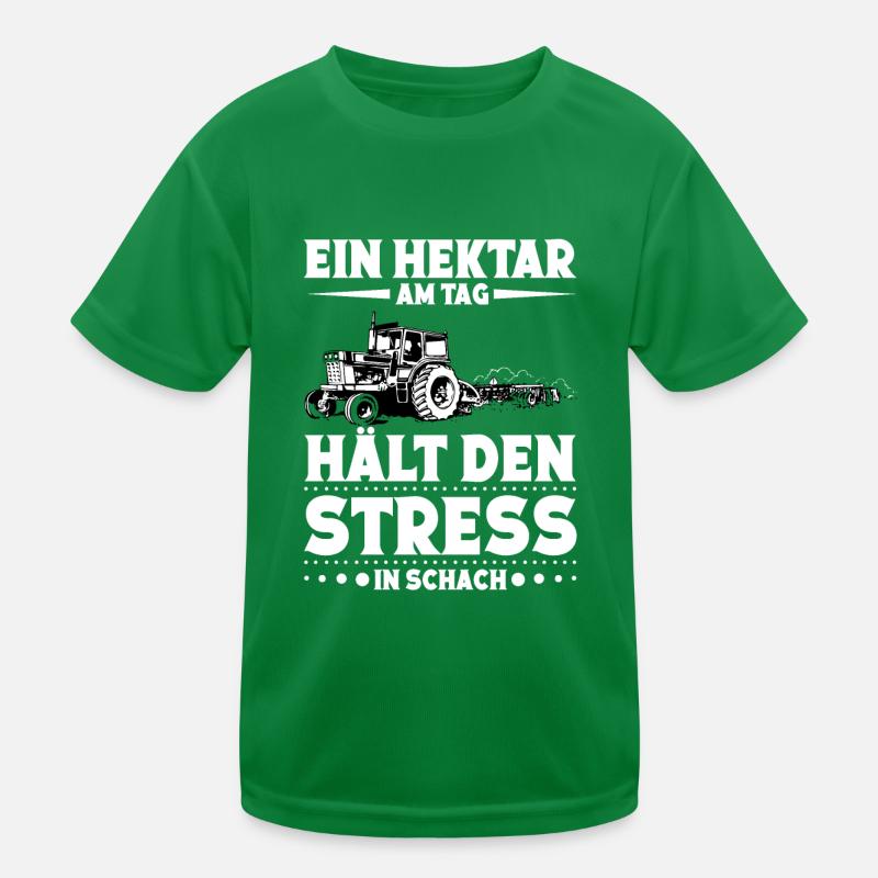 Hektar Landwirt Hühnerbauer Traktorfahrer Kinder Funktions-T-Shirt