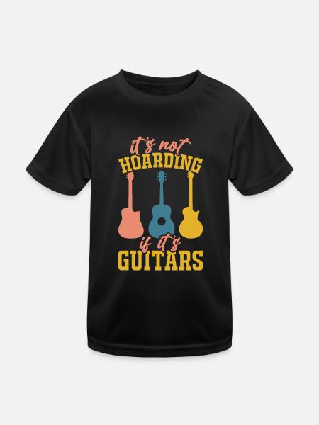 Gitarre Gitarrist - Kinder Funktions-T-Shirt - Schwarz - Vorne