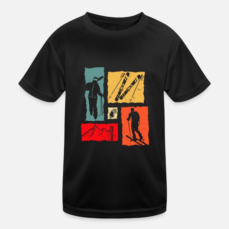 Touring Ski Retro Kinder Funktions-T-Shirt