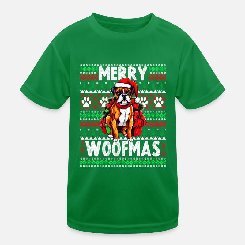 Dog Lover Christmas - Lustiger hässlicher Weihnachtspullover Kinder Funktions-T-Shirt