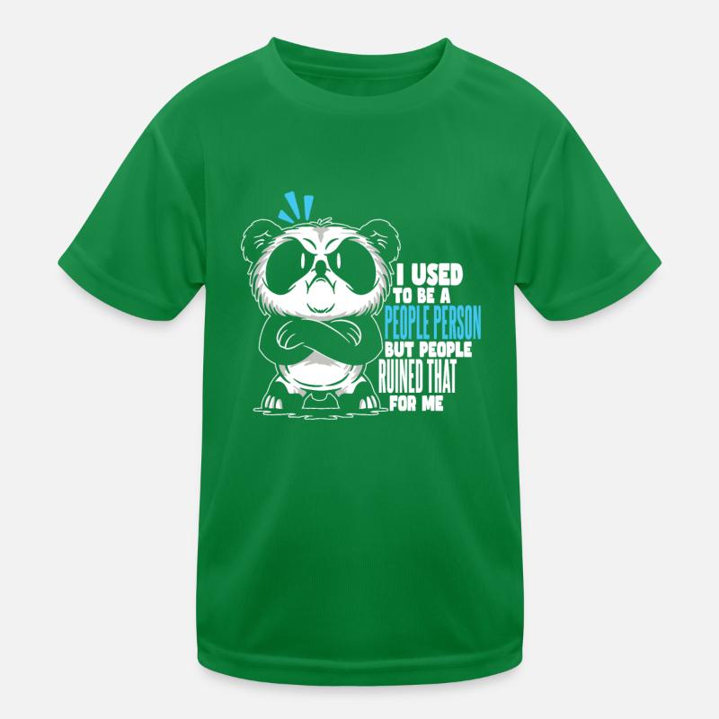 Früher war ich ein Mensch Humor Panda Kinder Funktions-T-Shirt