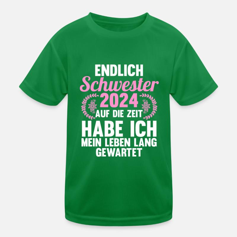 Werdende Schwester 2024 Kinder Funktions-T-Shirt