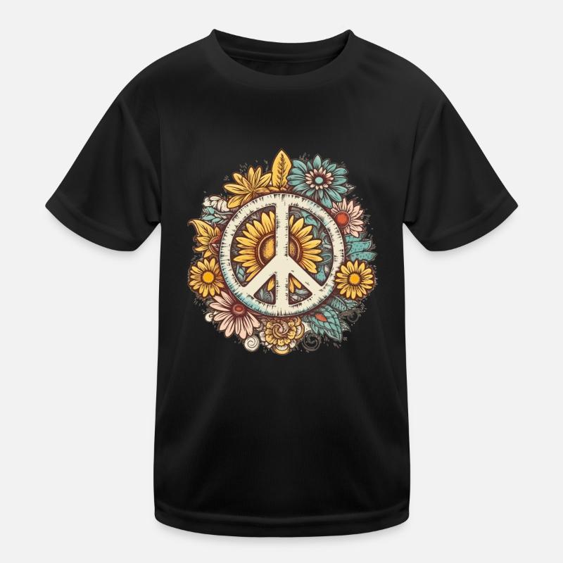 Kostüm Hippie Peace Zeichen Kinder Funktions-T-Shirt