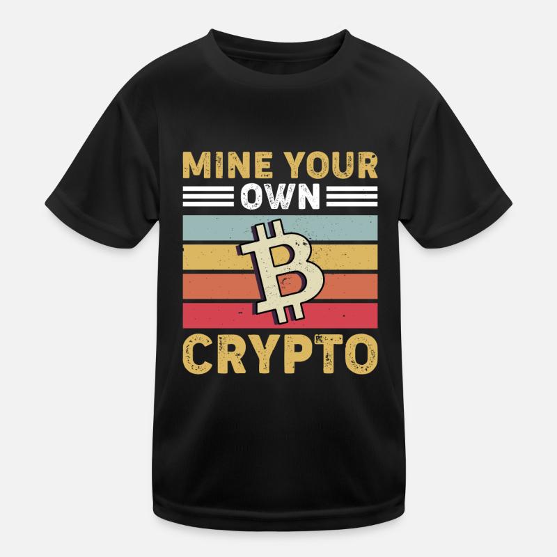 Bitcoin Crypto Cryptocurrency Kids Functional T-Shirt