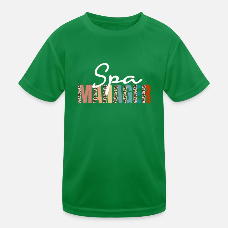 Spa Manager Leopard Print Kids Functional T-Shirt