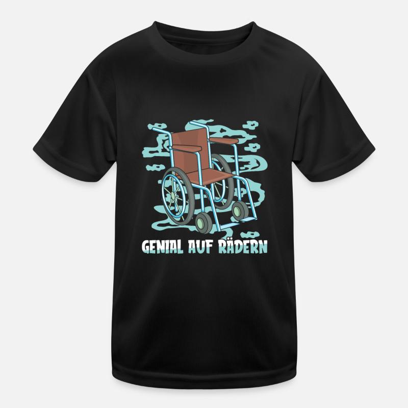Rollstuhl Rollstuhlfahrer Kinder Funktions-T-Shirt