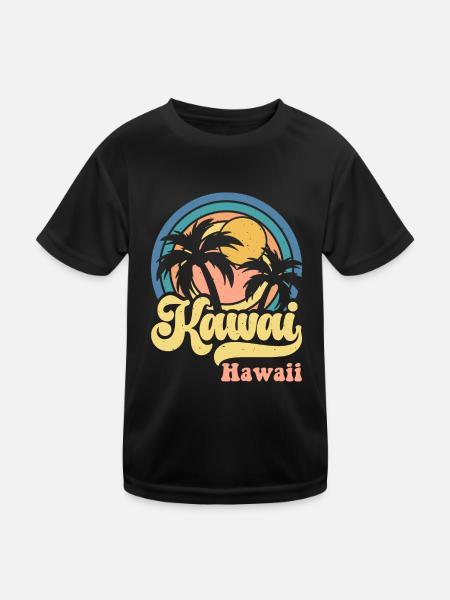 Hawaii - Kinder Funktions-T-Shirt - Schwarz - Vorne