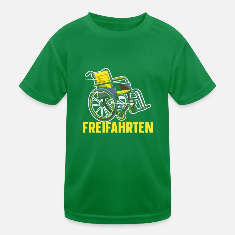 Rollstuhl Rollstuhlfahrer Witzig Kinder Funktions-T-Shirt