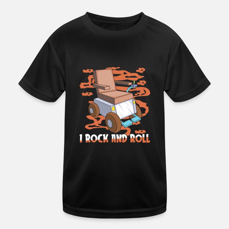 Rollstuhl Rollstuhlfahrer - Kinder Funktions-T-Shirt - Schwarz
