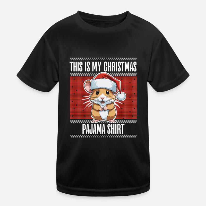 Weihnachts hamster pyjama Kinder Funktions-T-Shirt