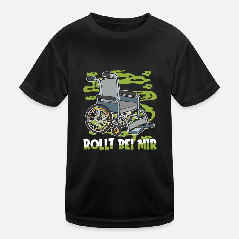 Rollstuhl Rollstuhlfahrer Kinder Funktions-T-Shirt