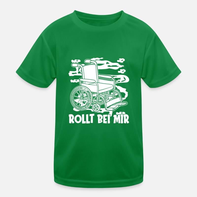 Rollstuhl Rollstuhlfahrer Witzig Kinder Funktions-T-Shirt