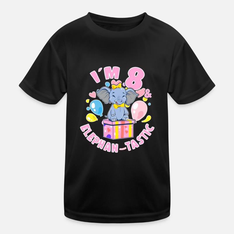 Birthday Elephant 8 Years Old Bday Party Gift Kinder Funktions-T-Shirt