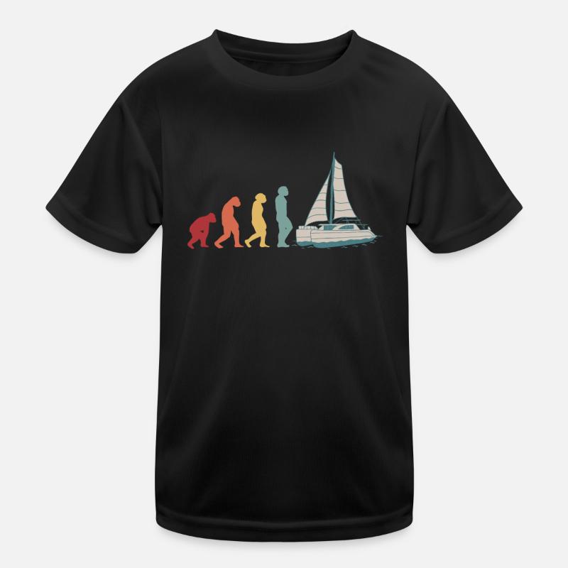 Catamaran Voilier Voile Voile Voile Evolution T-shirt sport Enfant