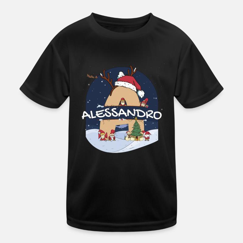Awesome Alessandro Nom w Santa Hat dans le thème de Noël T-shirt sport Enfant