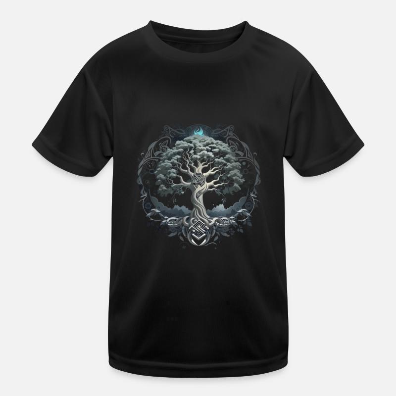 Baum des Lebens Yggdrasil Wikinger Midgard Thor Kinder Funktions-T-Shirt