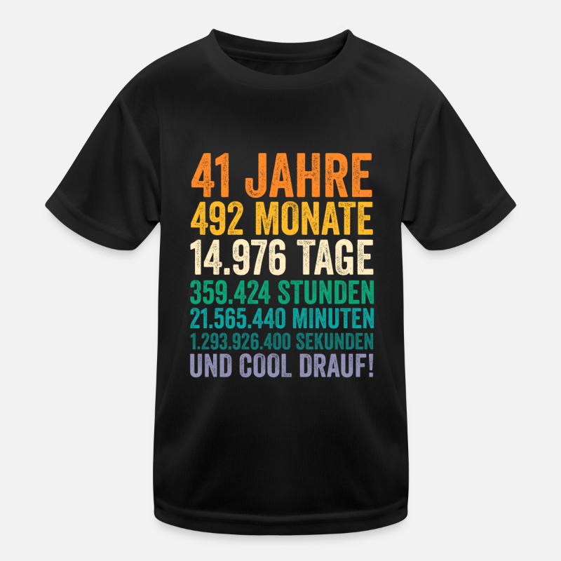 41 Jahre Einundvierzigster Geburtstag Kinder Funktions-T-Shirt