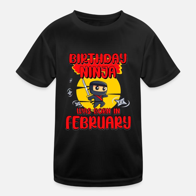 Anniversaire Ninja Février Bday Party Cadeau pour Bday T-shirt sport Enfant