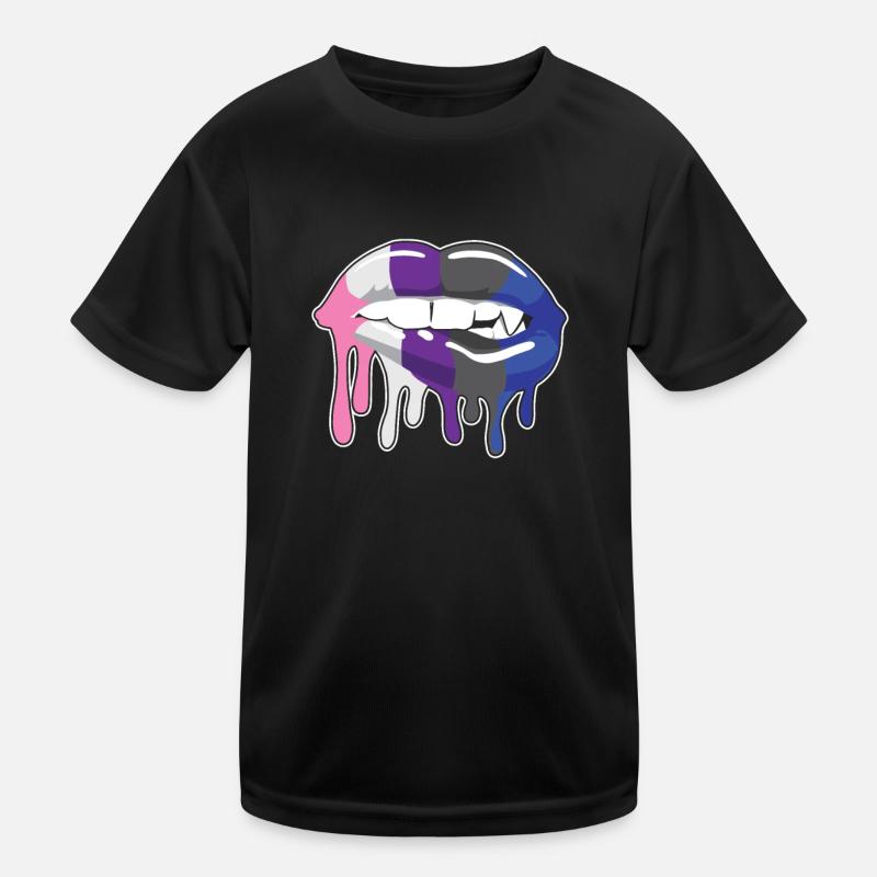 Genderfluide Lippen Kinder Funktions-T-Shirt