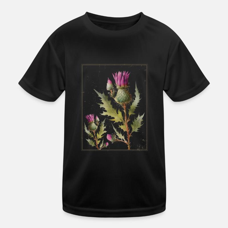 Thistle Flower Kids Functional T-Shirt