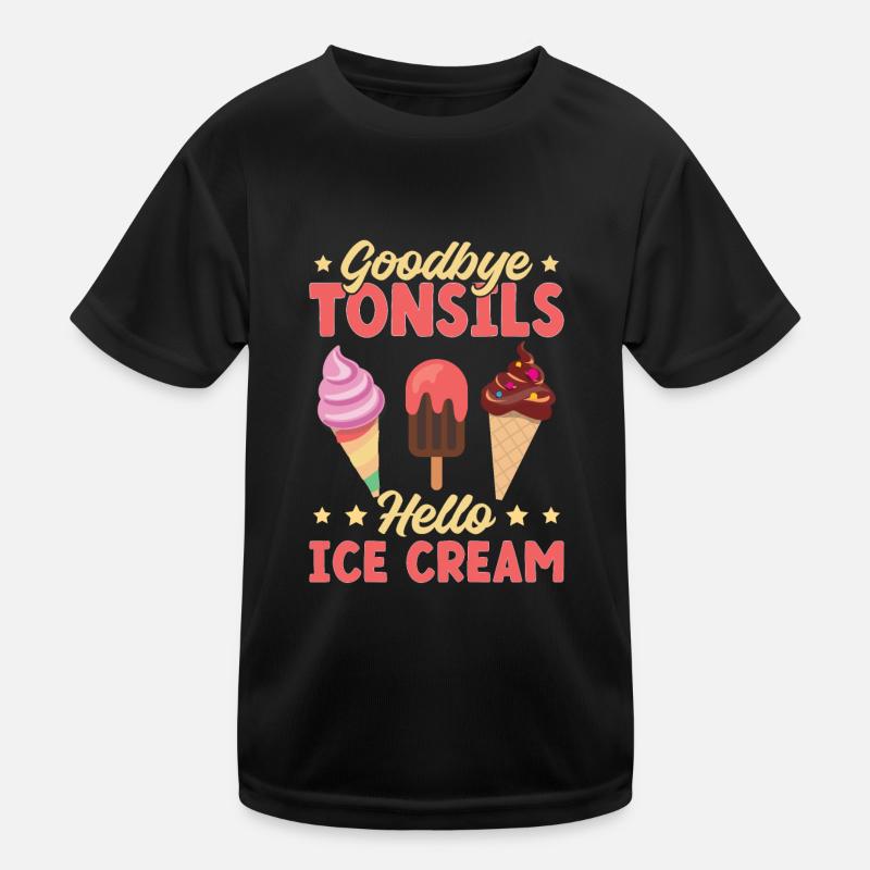 Mandelentzündung Kinder Mandeln Infektion Eiscreme Kinder Funktions-T-Shirt